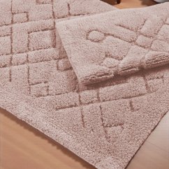 Badteppich-Set aus Baumwolle BOSTON 12 - rosa