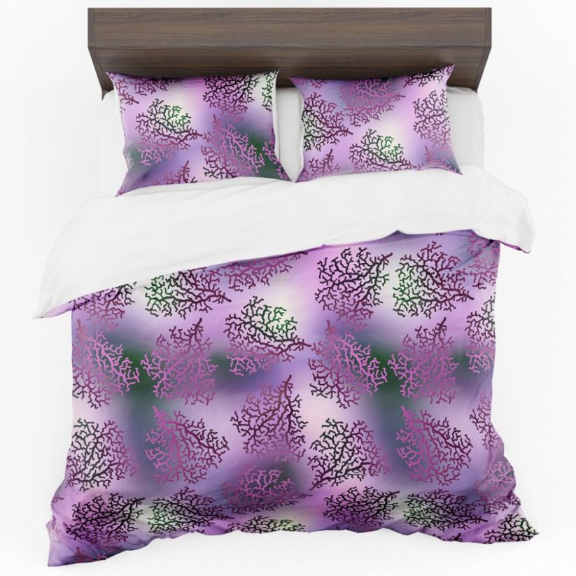Lenjerie de pat design modern în culoarea mov cu ornament delicat