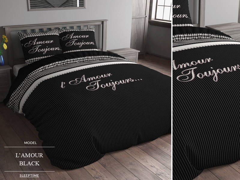 Francúzske posteľné obliečky čierno bielej farby