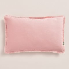 Pudrově růžový povlak na polštář BOCA CHICA se střapci 30 x 50 cm