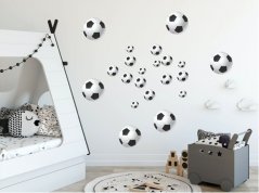 Adesivo da parete per ragazzi con palloni da calcio