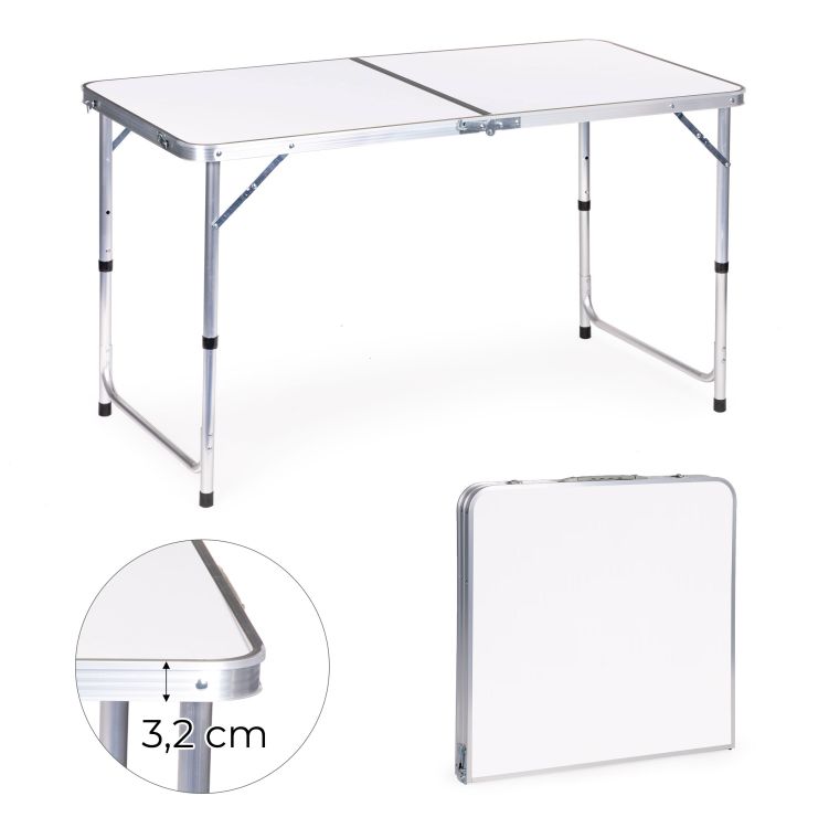 Összecsukható vendéglátóasztal 119,5x60 cm fehér