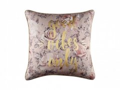 Ružičasta jastučnica s cvjetnim motivom 45 x 45 cm