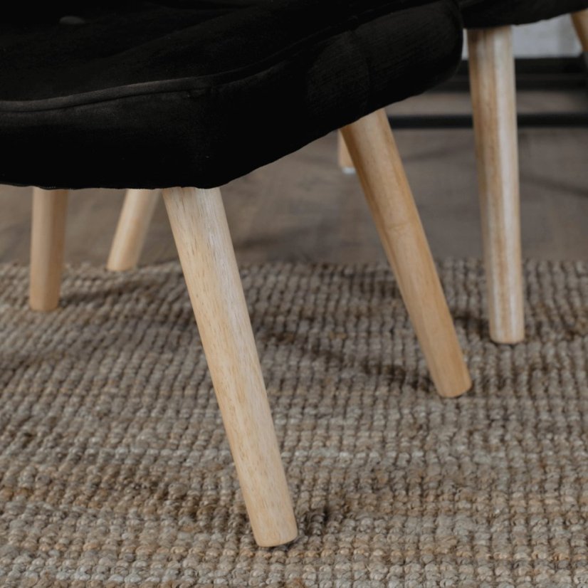 Pohodlné relaxační křeslo s podnožkou LOZANO - černé