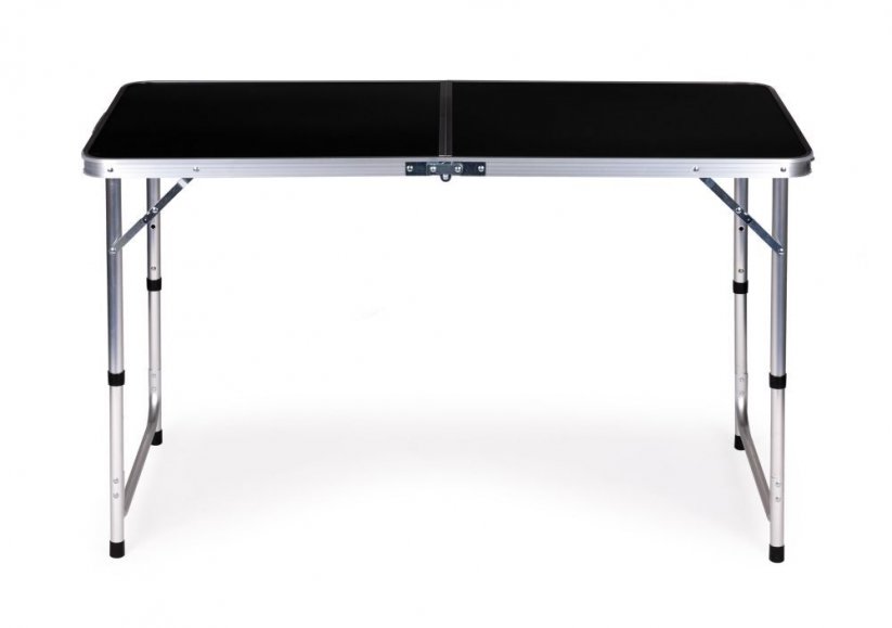 Skladací cateringový stôl 119,5x60 cm čierny so 4 stoličkami