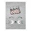 Simpatico tappeto per bambini grigio con gatto felice
