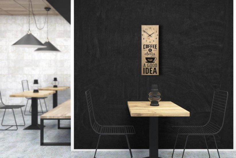 Moderni drveni kuhinjski sat Coffee Idea