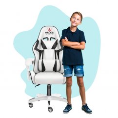 Детски стол за игра HC - 1007 бял с черни детайли