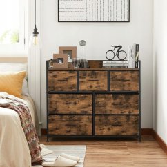 Stylová komoda se 7 prostornými zásuvkami - rustikální styl
