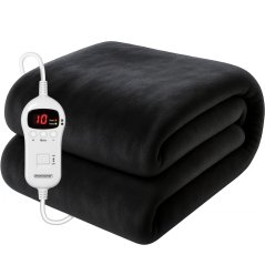 Pătură încălzită din fleece – 180 x 130 cm, 120 W, 10 niveluri de temperatură și temporizator