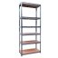 Kovový úložný regál se 6 policemi 222 x 110 x 50 cm