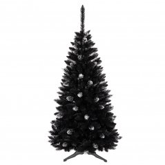 Božično drevo v črni barvi z okraski 150 cm
