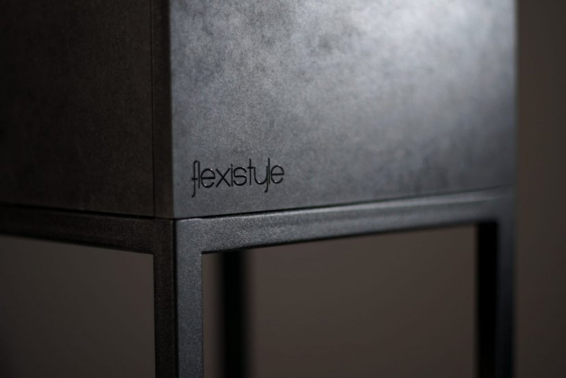 Černý elegantní kovový květináč LOFT FIORINO 42X22X50 cm