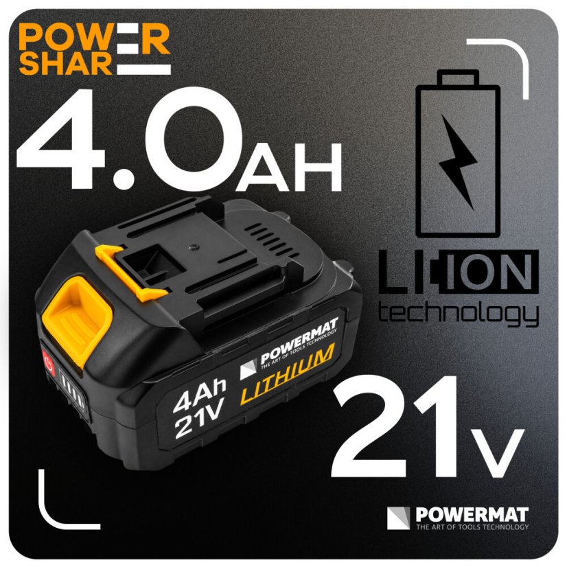 Lítium-iónová batéria Powermat 21 V – univerzálna batéria pre elektrické náradie