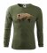Herren-T-Shirt für Jäger mit Wildschwein-Aufdruck, lange Ärmel