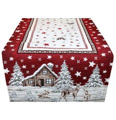 Vánoční gobelínový běhoun na stůl Zimní krajina