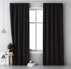 Draperie pentru dormitor culoarea neagră 140 x 250 cm