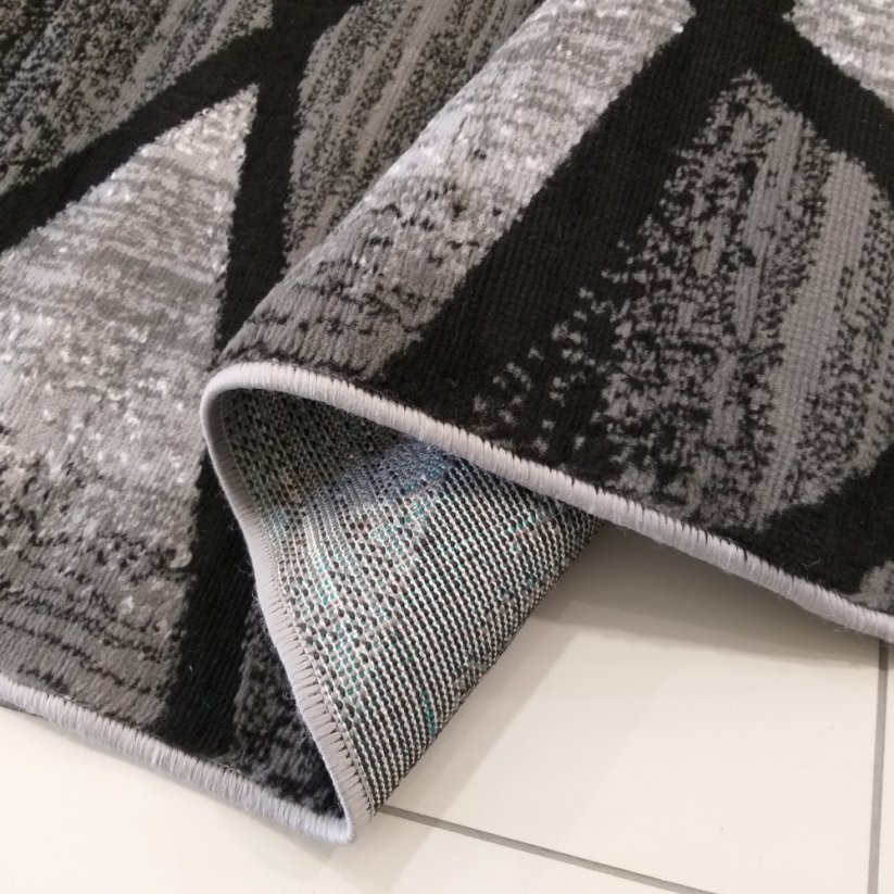 Modern szürke-fekete szőnyeg absztrakt mintával - Méret: Szélesség: 120 cm | Hossz: 170 cm