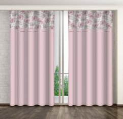 Rózsaszín dekoratív függöny rózsaszín pünkösdi rózsaszín nyomtatással