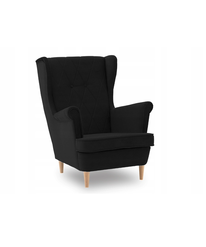 Schwarzer Sessel im skandinavischen Stil