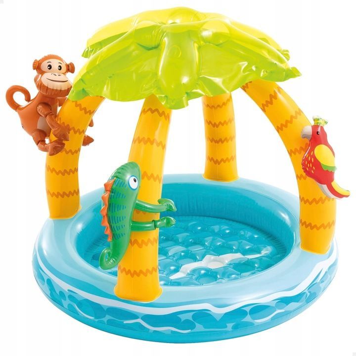 Aufblasbarer Kinderpool INTEX mit Schatten und Tiermotiven