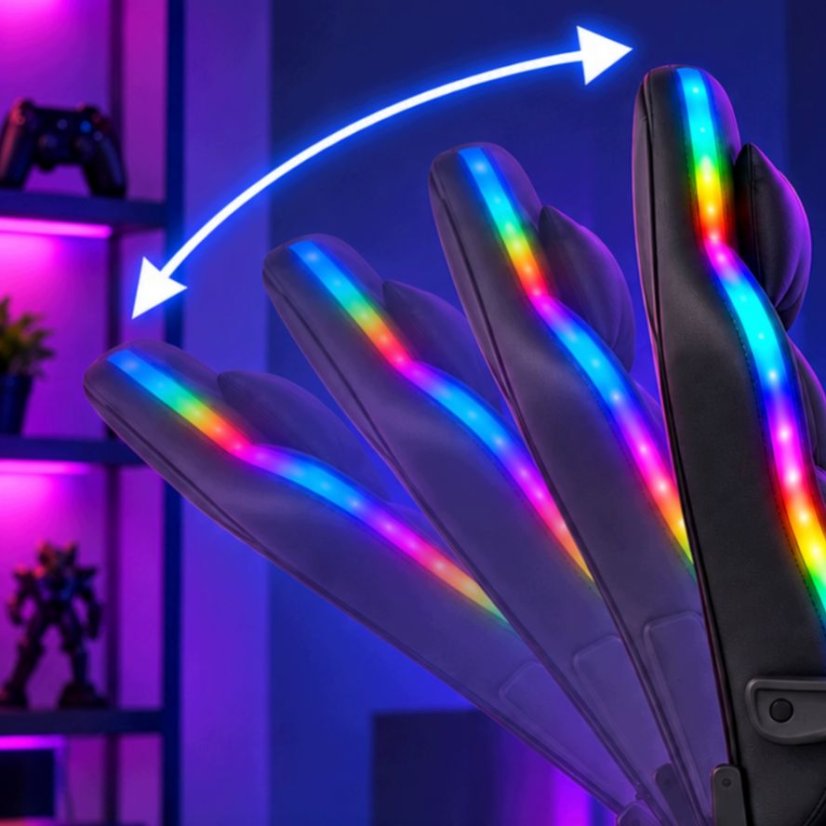 Igraća stolica s RGB LED rasvjetom, osloncem za noge i daljinskim upravljačem
