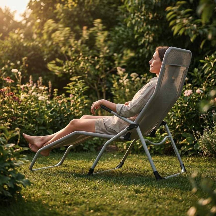 Șezlong de grădină pliabil ergonomic Loft S-Curve Texteline