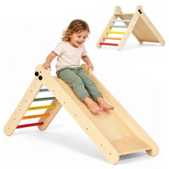 Leseni otroški igralni komplet HENRY » MONTESSORI « z drsalko in lestvijo