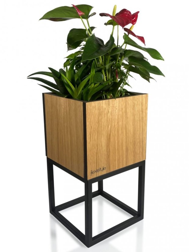 Ghiveci de lux din stejar natural LOFT FIORINO 22X22X40 cm