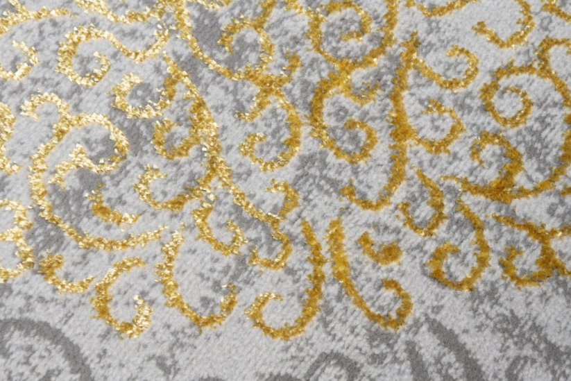 Ekskluzivna sodobna siva preproga z zlatim orientalskim vzorcem
