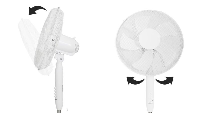 Samostojeći ventilator s 5 lopatica - bijeli 45 W