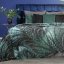Luxus zöld-fekete takaró absztrakt levelek motívummal 150 x 200 cm