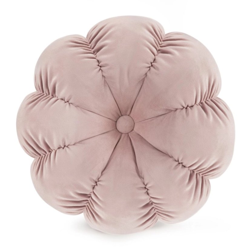 Zamatový dekoračný vankúš v tvare kvetu