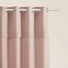 Pudrově růžový závěs MIA na stříbrná kolečka 140 x 260 cm