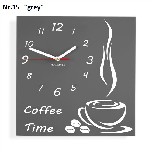 Coffee Time nástěnné kuchyňské hodiny - Barva produktu: Zelená
