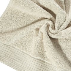 Handtuch in Beige mit gepunktetem Saum und glänzendem Lurexfaden