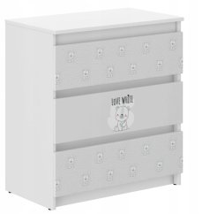 Cassettiera per cameretta con orsetto 76x40x70 cm