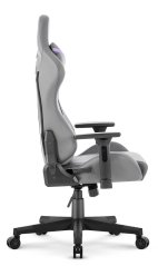 Herné ergonomické kreslo HC-2002 s nosnosťou 150 kg - sivé s fialovými detailmi
