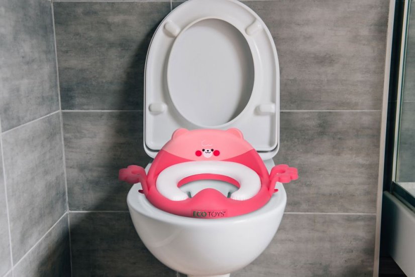 Detské sedátko na WC s poduškou - ružové