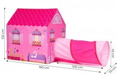 Šator u dizajnu prekrasne ružičaste kuće s tunelom