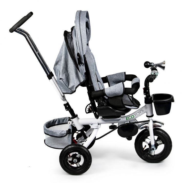 Detská sivá balančná trojkolka, bicykel Ecotoys