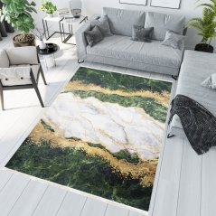 Mодерен килим с нехлъзгащо се покритие и абстрактна шарка