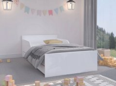 Schlichtes und universelles Kinderbett in Weiß 160 x 80 cm