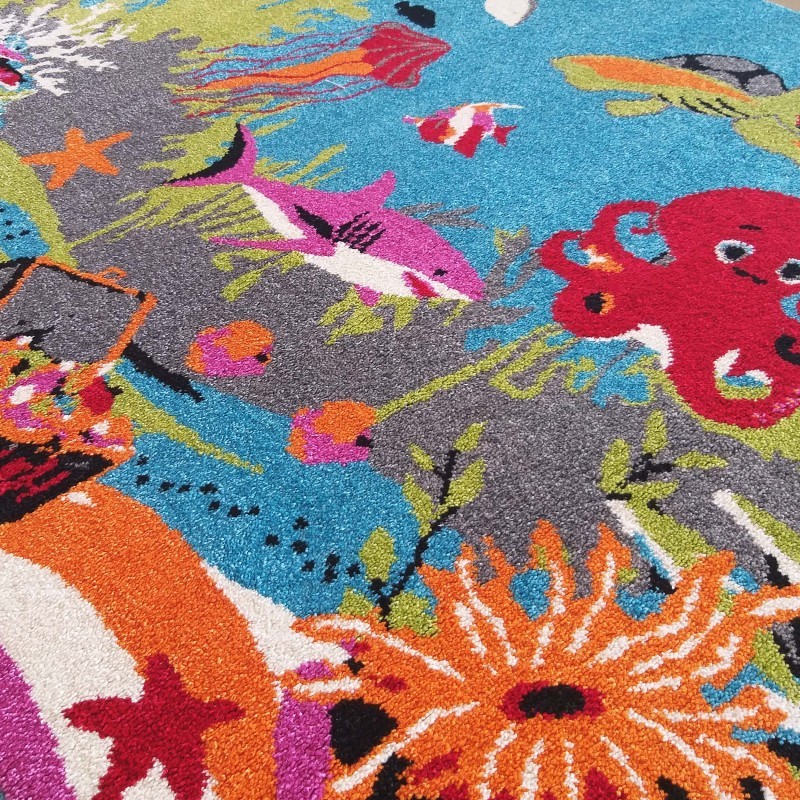 Tepih za dječju sobu s motivom morskog svijeta