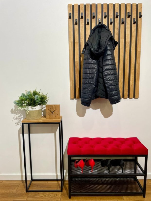 Loft cipőpad kárpitozott üléssel 80 cm - több színben