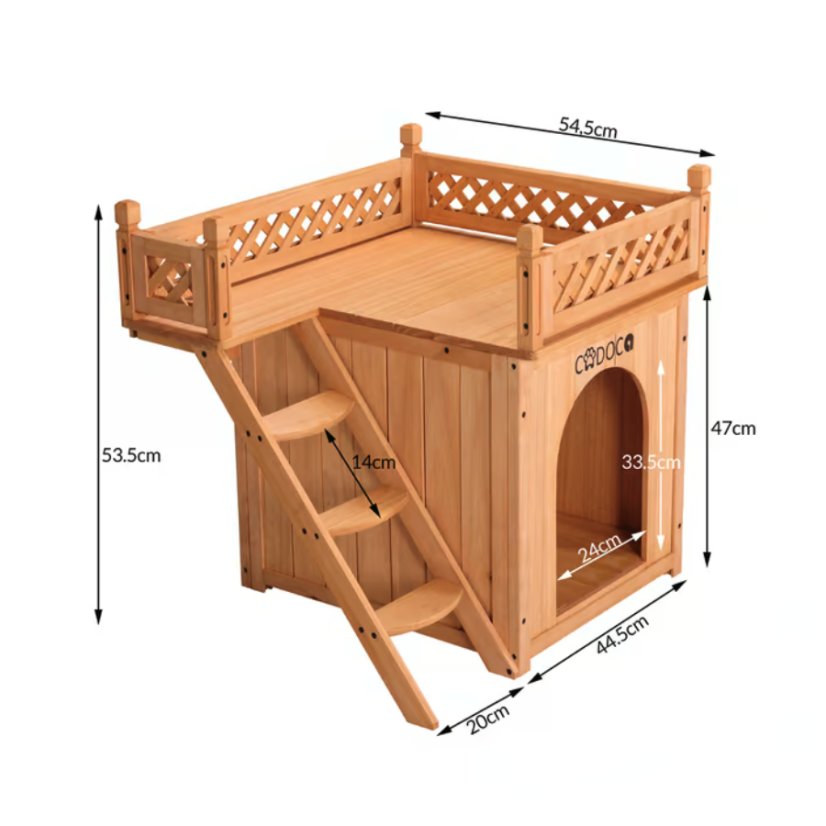 Casetta per gatti in legno 53,5 x 54,5 x 64,5 cm