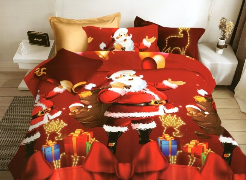 Vianočné obliečky na posteľ s mikulášom