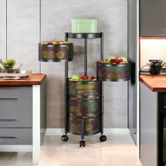 Scaffale con cestini in nero su ruote 