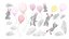Bellissimo adesivo da parete rosa per bambine con coniglietti volanti 60 x 120 cm