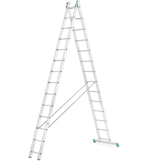 Dvojdielny hliníkový rebrík 2 x 14 stupňov